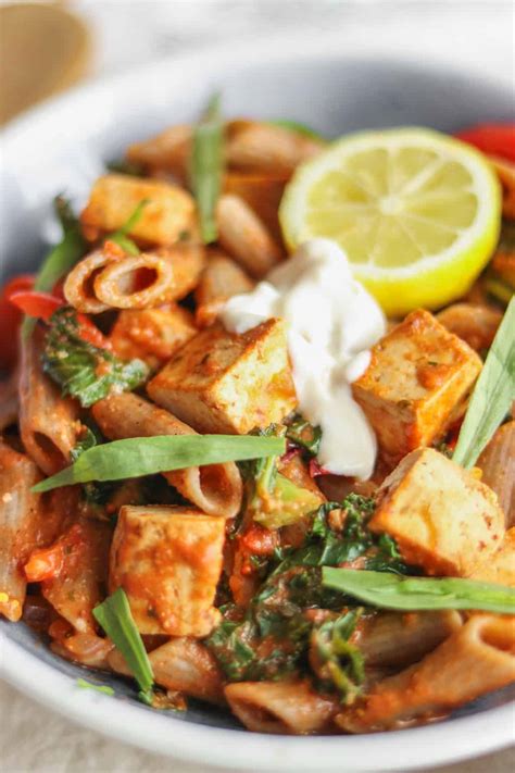 Creamy Vegan Tomato Pasta With Tofu Earth Of Maria