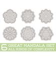 Set of ethnic fractal mandala tattoo design looks Vector Image