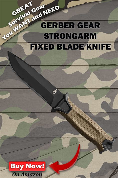 Gerber Gear Strongarm Fixed Blade Tactical Knife For Survival Gear