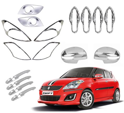 Car Saaz Exterior Chrome Accessories Combo Kit For Swift