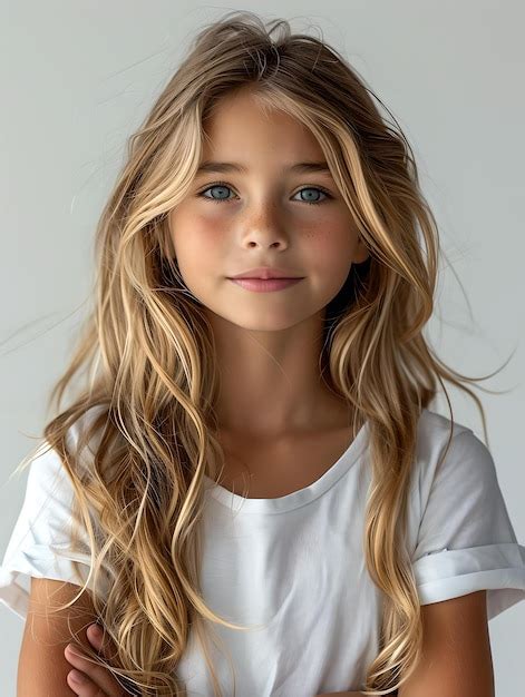 Premium Photo | Portrait of a young girl with blonde hair and blue eyes in natural light ...