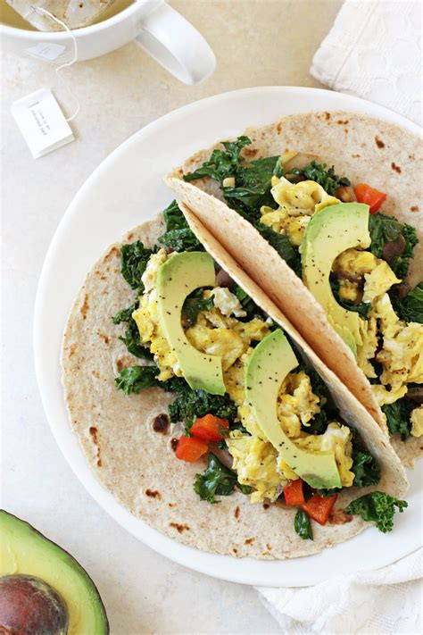 Breakfast Tacos With Scrambled Eggs Kale By Ohmyveggies