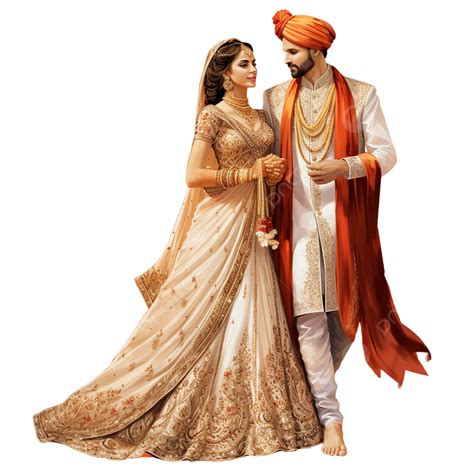 Indian Bride And Groom Regal Ensemble Clip Art Indian Bride And Groom