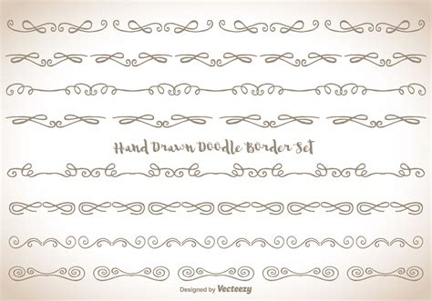 Hand Drawn Doodle Border Set 102256 Vector Art at Vecteezy