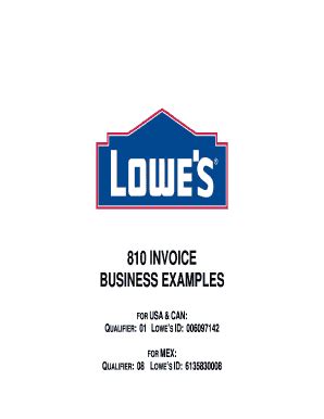 Fillable Online 810 INVOICE BUSINESS EXAMPLES LowesLink Fax Email