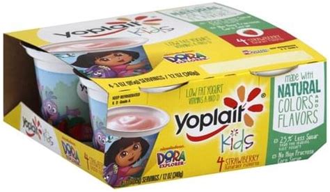 Yoplait Dora the Explorer, Low Fat, Strawberry Yogurt - 4 ea, Nutrition ...