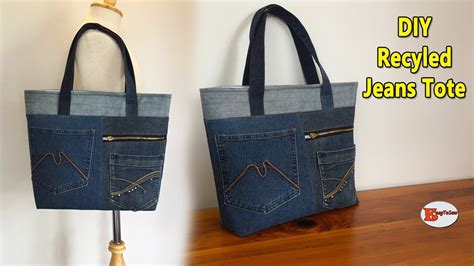 Diy Recycled Jeans Tote Bag Jeans Bag Diy Tote Bag Sewing Tutorial Youtube