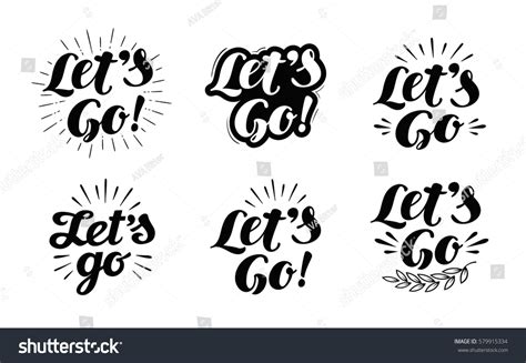 Lets Go Vector Lettering Hand Drawn Royalty Free Stock Vector