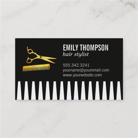 Comb | Hair Stylist | Salon | Barber Business Card | Zazzle.com