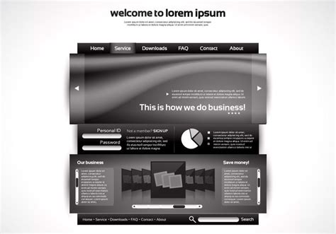 Modern Black Website PSD Template - Free Photoshop Brushes at Brusheezy!