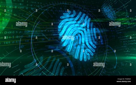 Digital Protection By Fingerprint Authorization On Cyber Background