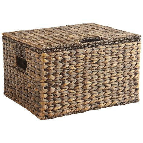 Carson Espresso Wicker Rectangular Lidded Storage Basket Wicker