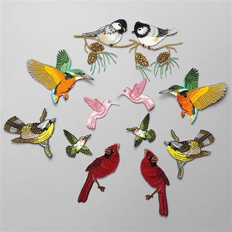 1pcs Bird Applique Iron On Patch Animal Embroidered Jacket Pants Diy