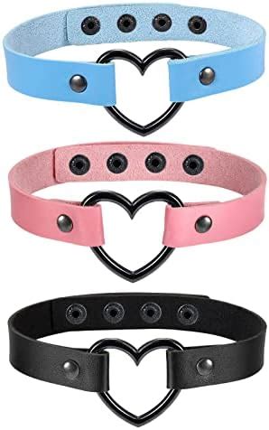 Flongo Tattoo Choker Leder Halsband Lederhalsband Damen Leder