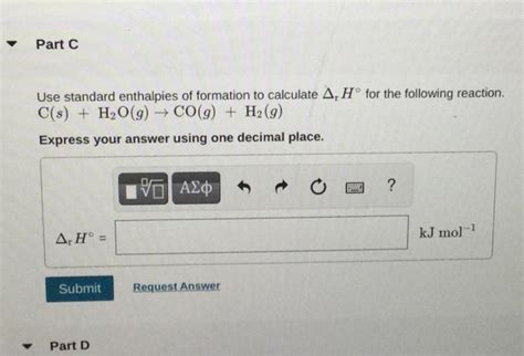 Solved Use Standard Enthalpies Of Formation To Calculate Chegg