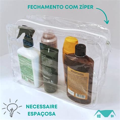 Kit 5 Necessaires Transparente Impermeável Elo7