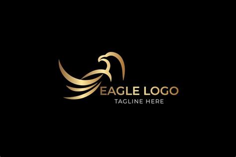 Premium Vector | Gold eagle logo design