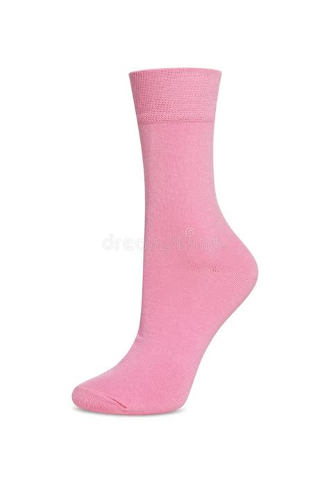 One Bright Pink Sock On White Background Stock Image Image Of