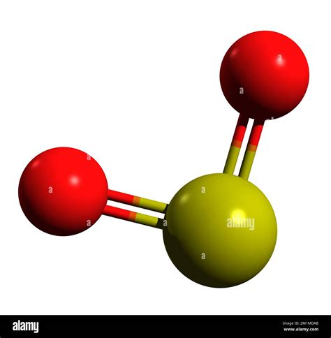 3D Image Of Sulfur Dioxide Skeletal Formula Molecular Chemical