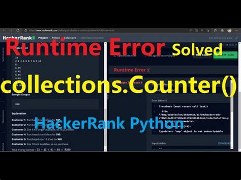 Collections Counter Hacker Rank Challenge In Python YouTube