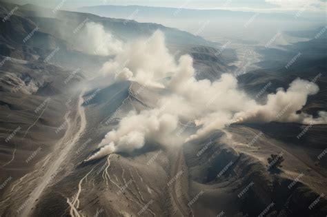 Premium AI Image | Aerial view of fault lines and earthquakes with ...