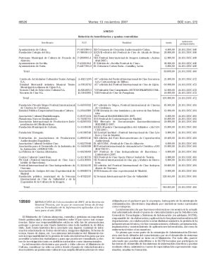 Completable En línea Relacin de beneficiarios y ayudas concedidas Fax