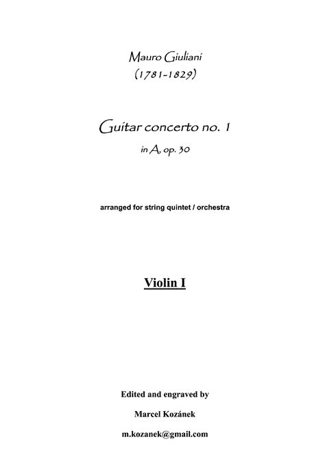 Guitar Concerto No.1, Op.30 (Giuliani, Mauro) - IMSLP: Free Sheet Music ...