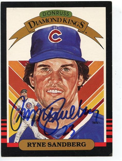 Ryne Sandberg Signed Baseball Donruss Diamond King Super