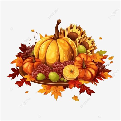 Thanksgiving Fruit And Vegetable Food Illustration Thanksgiving Day