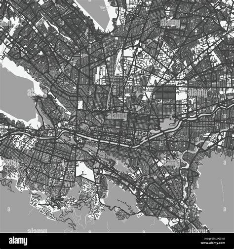 Map Of Monterrey In Mexico In Grayscale Contains Layered Vector With