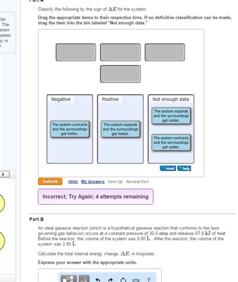 Solved Classify The Collowinbg Reactions Delta E Classify