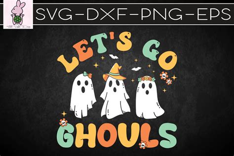 Retro Groovy Let S Go Ghouls Halloween Graphic By Turtle Rabbit