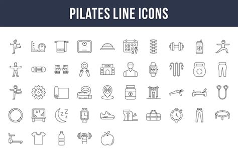 Premium Vector Pilates Line Icons