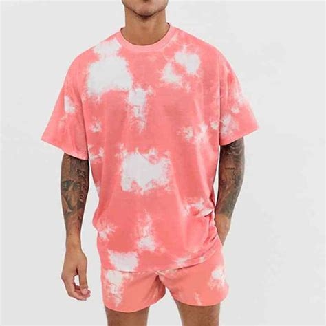 Tie Dye T Shirt And Short Piece Set Bearboxers Casual Summer Tops