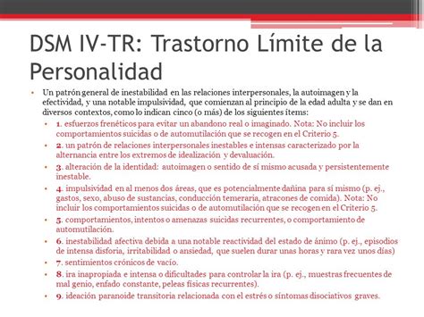 Trastorno Limite De La Personalidad Caracteristicas Pdf Citas Para