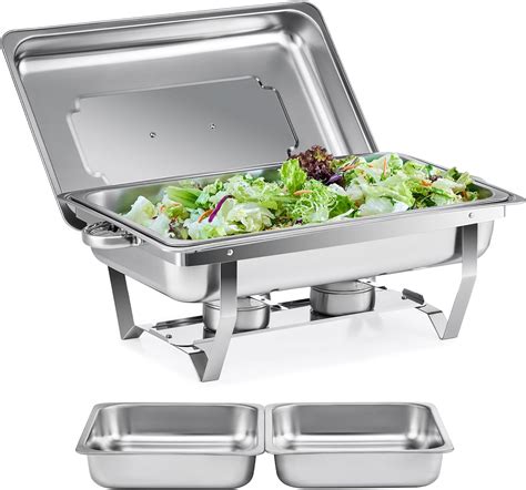 WILPREP Chafing Dish Buffet Set 6 Pack 9L Chafers For Catering With 12