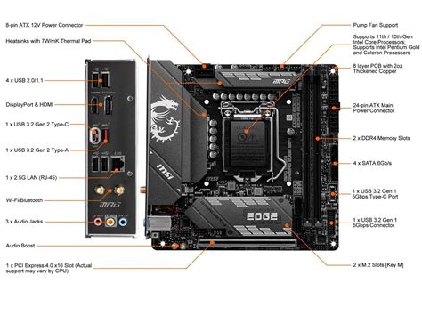 Msi Mpg B I Gaming Edge Wifi Lga Mini Itx Intel Motherboard