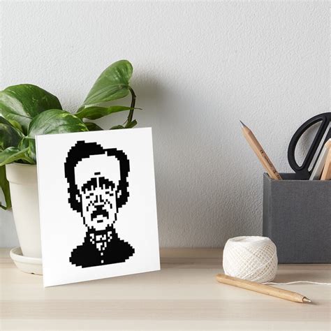 Edgar Allan Poe Pixel Art Art Board Print For Sale By Glucka