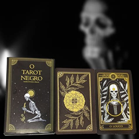 Baralho Tarô Marselha Tarot Negro 22 Cartas e Manual Arcanos