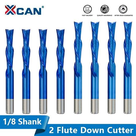 Xcan Flute Down Cut Router Bit Shank Nano Blue Coated Carbide End