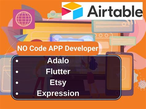 Build Mobile No Code Apps Adalo Flutter Flow Etsy Airtable Expression