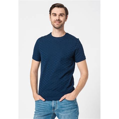 Emporio Armani Cotton Allover Eagle Logo Blue T Shirt Clothing From