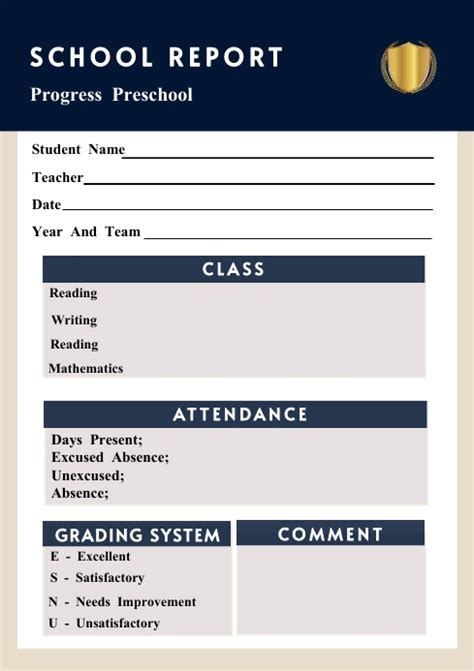 Free Printable Report Card Template Postermywall