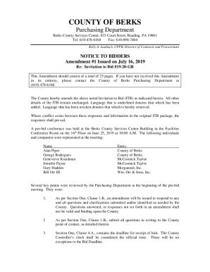 Fillable Online Amendment To Itb Gr Pdf Berks County Fax