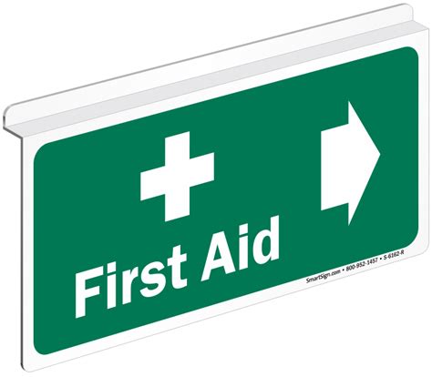 First Aid Z Sign For Ceiling With Right Arrow Symbol Sku S 6162 R