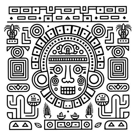 Azteca Maya T Tem Tatuaje Vector Icono Vector En Vecteezy