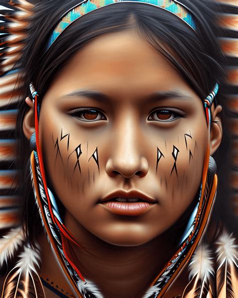 Beautiful Navajo Squaw Native American Woman · Creative Fabrica