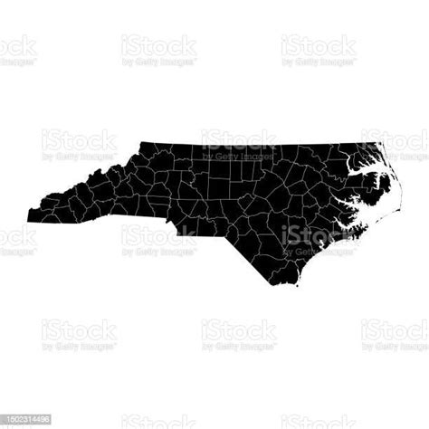 North Carolina State Map With Counties Vector Illustration Stock