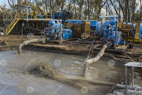 Oil Drilling Mud Pumps Stock Photo Image Of Extraction 48475992