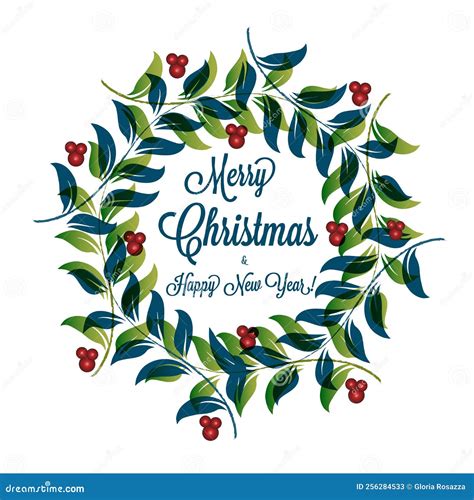 Christmas Wreath Greetings Card Image Vector Stock Vector